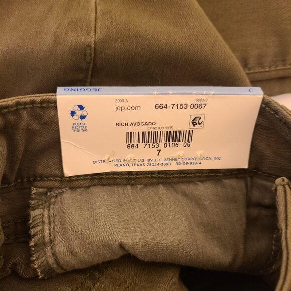 ARIZONA JEAN CO JUNIORS AVOCADO JEGGINGS/SKINNY FIT - 7 - Picture 5 of 9